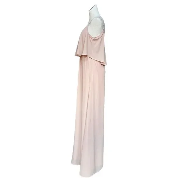 caitlin ruffle maxi dress Caterina Strapless Tiered Ruffle Maxi Dress